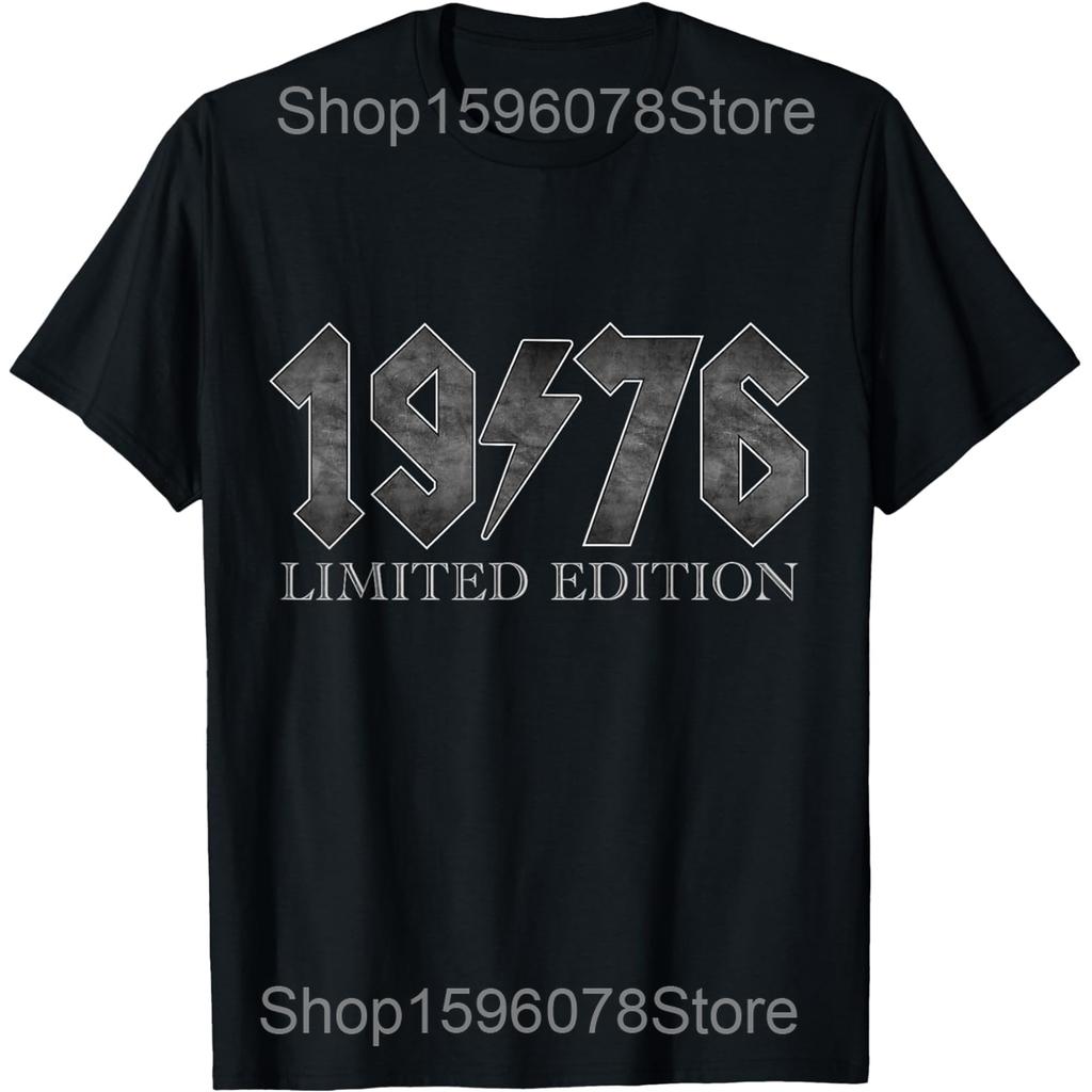 Винтажные 1976 года Классические 50 лет День Рождения 50-й День Рождения Рок Футболки Юмор Уличная Одежда Футболка С Коротким Рукавом Унисекс Свободная Одежда