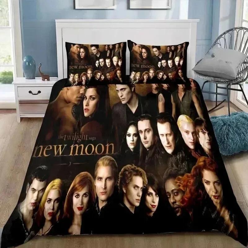 2/3pcs 3D T-Twilight-S S-Saga Duvet Cover and Pillowcases, Bella Vampire Teen and Adult Bedding Set, Gift for Boys and Girls