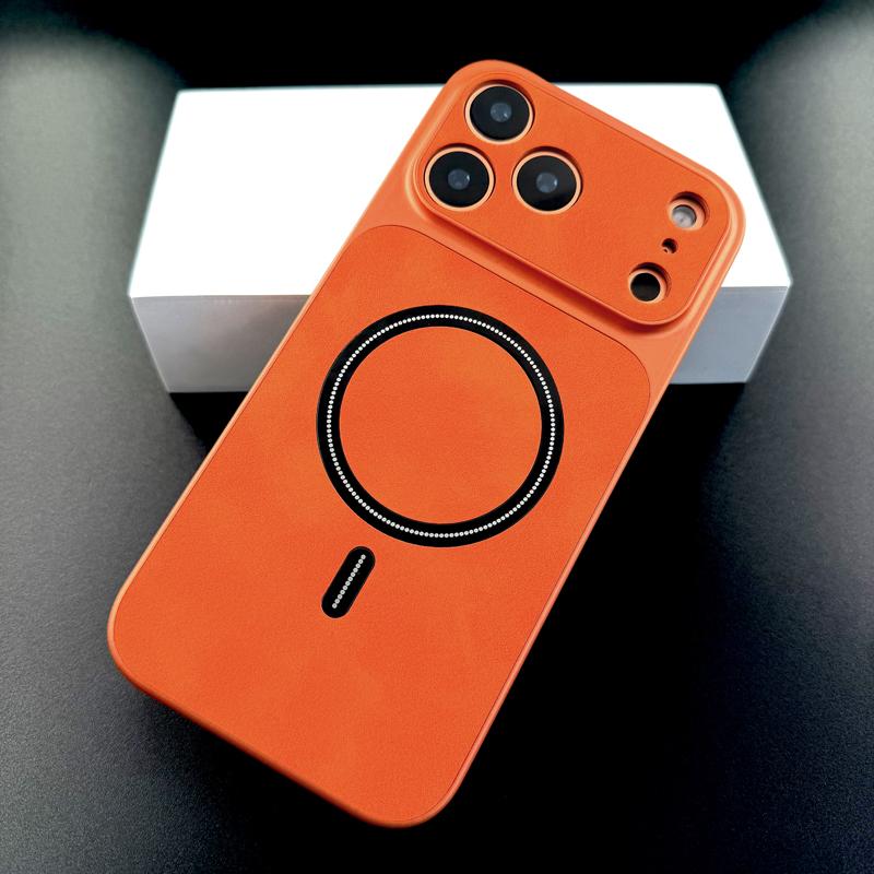 Роскошный чехол Retra из искусственной кожи для iPhone 17 16 15 14 13 Pro Max 17Pro 16Pro 15Pro 14Pro 13Pro с поддержкой беспроводной зарядки Magsafe