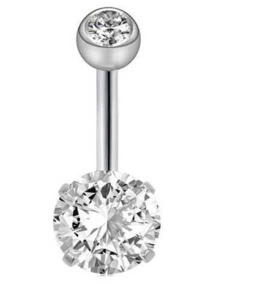 Кольцо для пупка с цирконием из нержавеющей стали — европейский и американский стиль