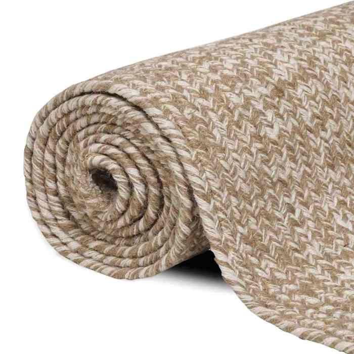 Maison Exclusive - Tapis de zone Naturel et Blanc 200 x 290 cm Jute