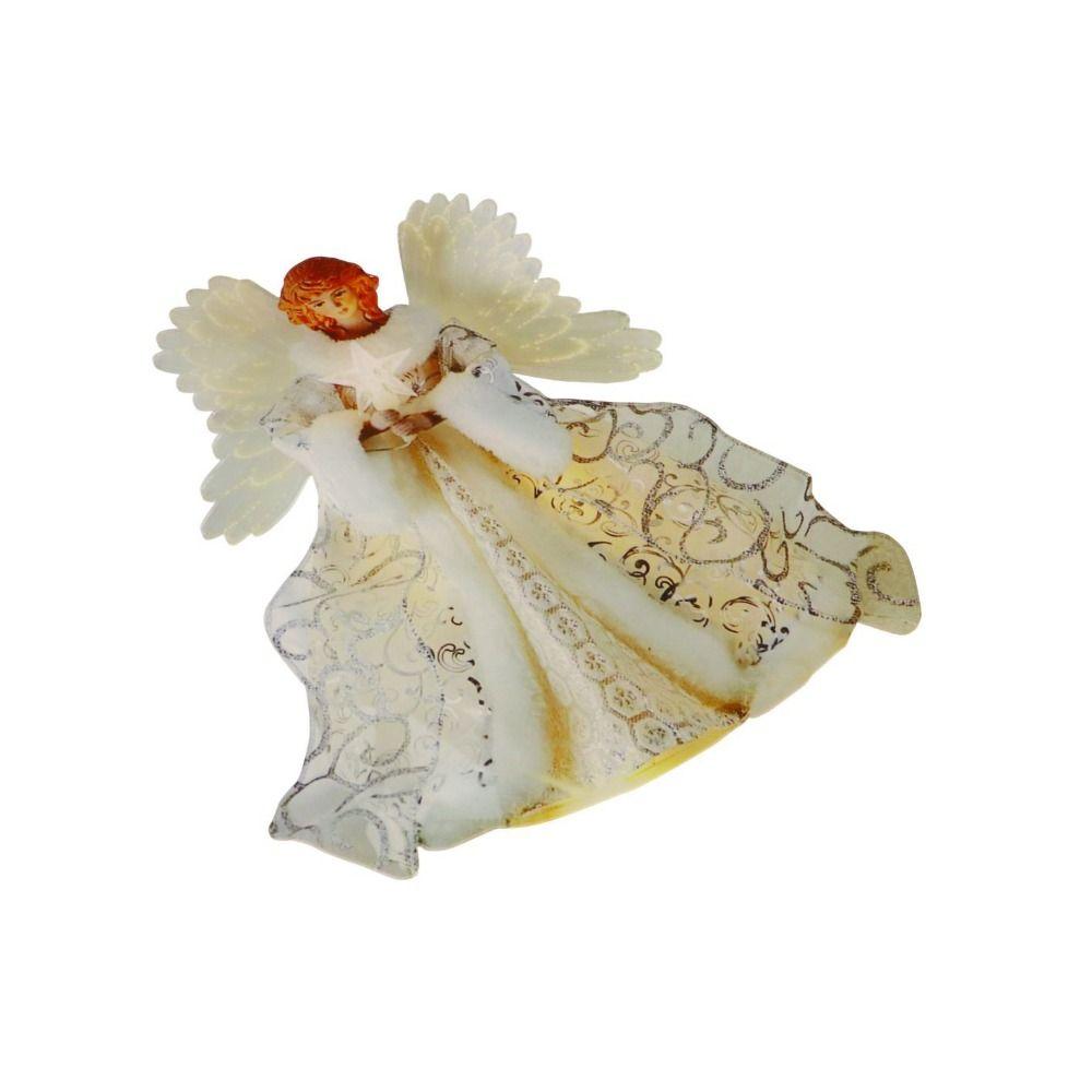 Golden Angel Doll Tree Top Delicate LED Glowing Pendant Christmas Tree Top Star Navidad Noel Gifts