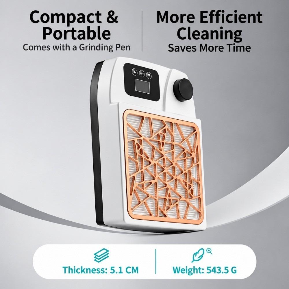 Dust-Proof Nail Vacuum Cleaner 2-in-1 Nail Dust Machine Grinding Pen Nail Dust Collector Manicure
