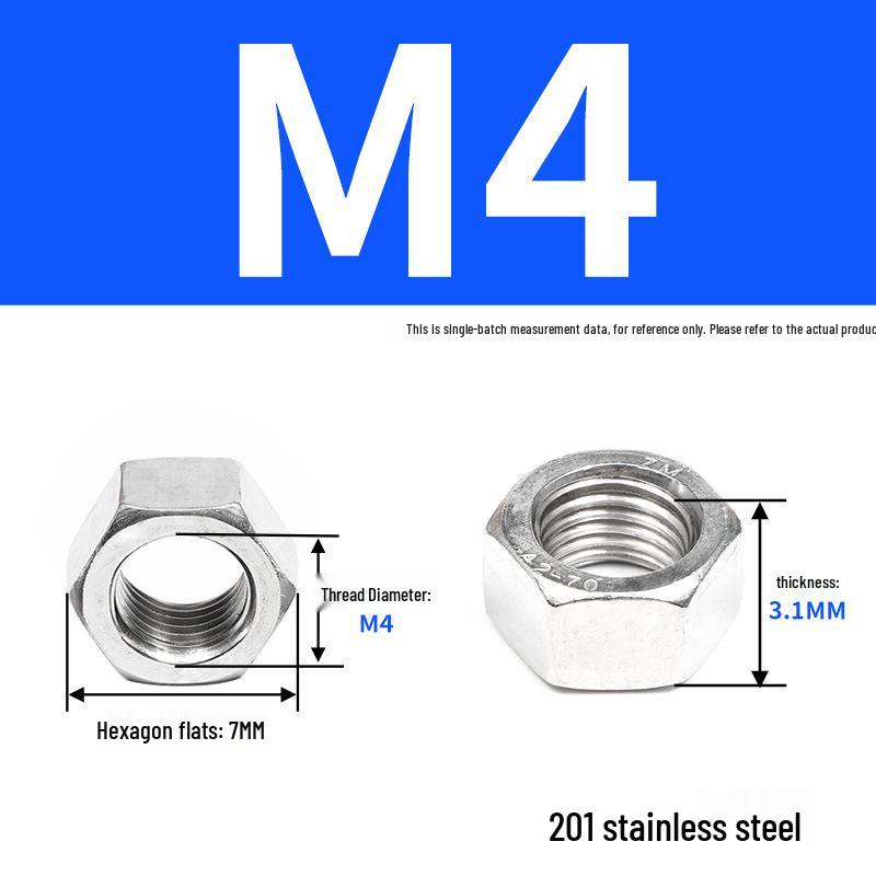 Набор шестигранных гаек из нержавеющей стали - Болты с ручной затяжкой DIN934 (M6 M8 M10 M12)