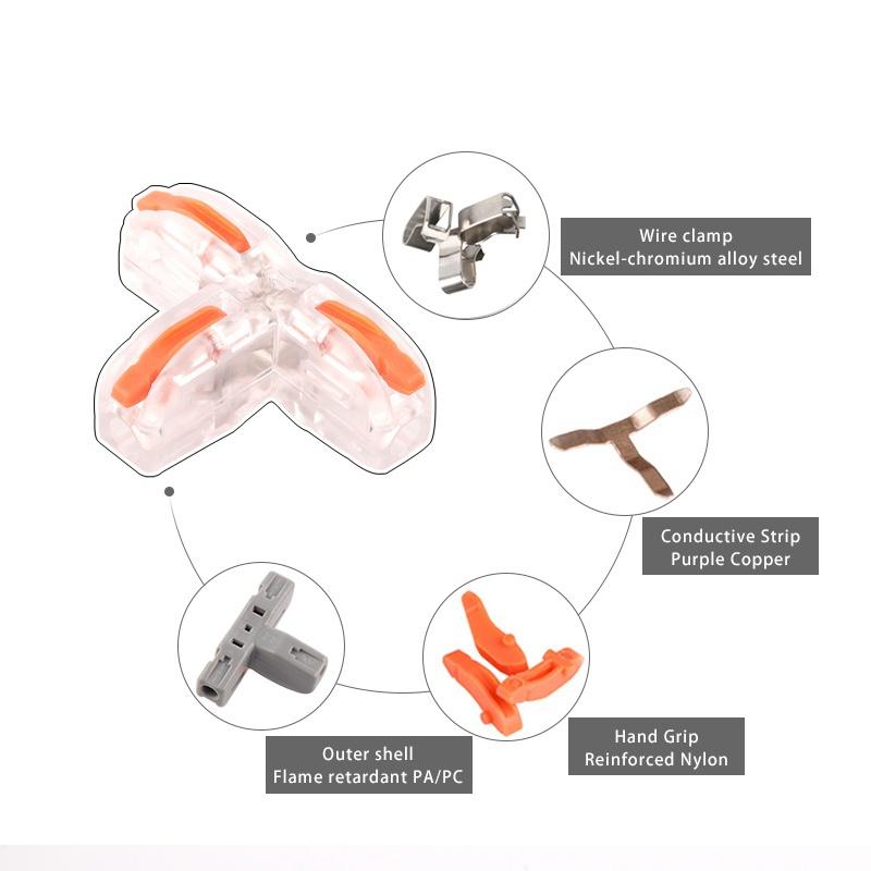 Разъем для проводов Электрический мини-быстрый разветвитель проводов Универсальный проводной кабель Клеммный блок Проводник Светодиодные ленты Быстрые разъемы