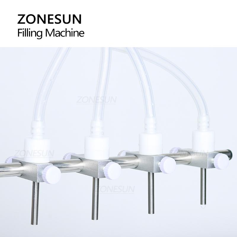 ZONESUN ZS-YTPP4T Полуавтоматическая машина для розлива жидкого молока, капель для глаз, пероральных растворов в бутылки с четырьмя насадками, перистальтическим насосом
