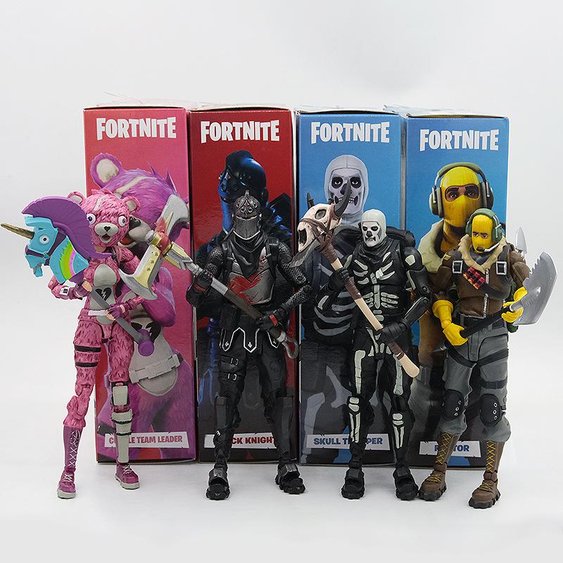 Fortnite Раптор Черный Рыцарь Скелетный Штурмовик Премиум Лидер Команды Объятий МогучийМастер Фигурка Декорация Комнаты Игрушки Детский Подарок