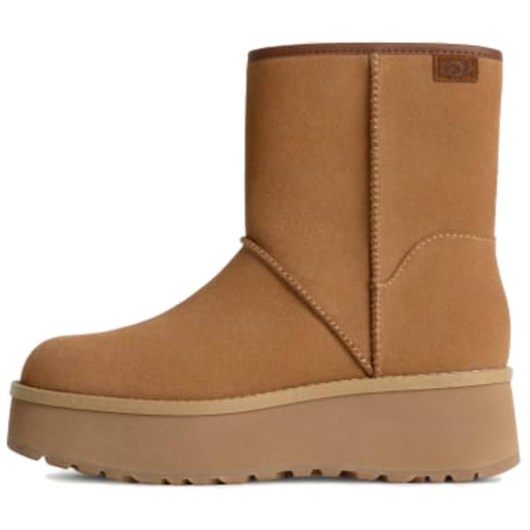 UGG Cityfunc Замшевые Термосапоги Короткие Снежные Женские Каштановые 1158196-CHE