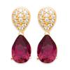 [R7469] - Gold Plated 'Sissi' Golden Ruby Earrings - 12x5 Mm