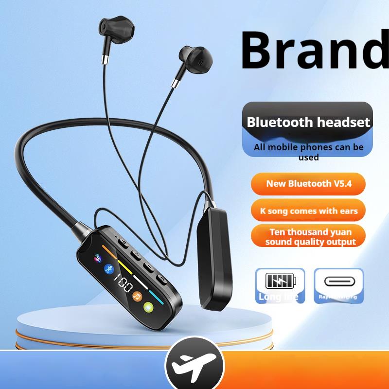 Светодиодные беспроводные Bluetooth-магнитные наушники с длительным временем работы, Hi-Fi звук, шейные наушники, спортивные игровые гарнитуры с шумоподавлением