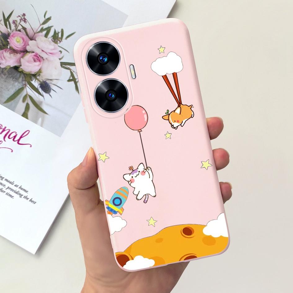 Чехол для Funda OPPO Realme C55 Милый Астронавт Coque Мягкий Силиконовый Задний Чехол для Телефона для Realme C55 RMX3710 C 55 Real me C55 Чехол-Карман
