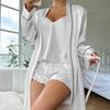 Ice Silk Pajamas, Women's Suspenders, Shorts, Nightgown, Three-piece Suit, Comfortable In Summer, Can Be Worn Outside Home Service