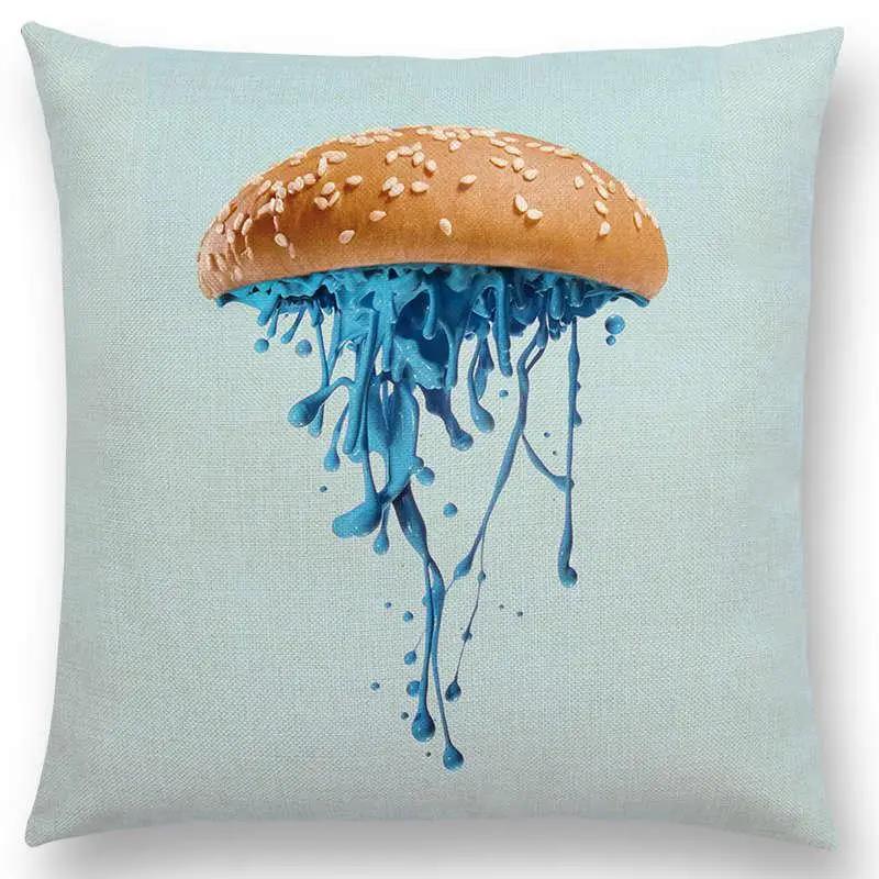 Розовая мечта красочная фантазия сексуальный декор диван наволочка кит фламинго кошка гамбургер пончик наволочка