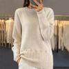Women's Fashion Casual Solid Color Round Neck Long Sleeve Sweater Top