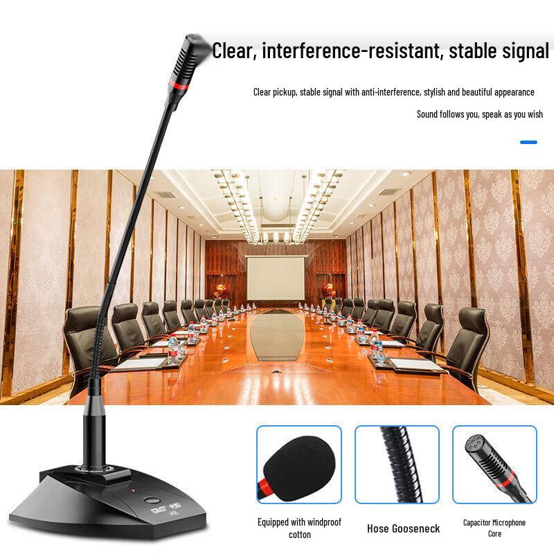 SAST H8 Wired Gooseneck Microphone with Lithium Battery for Computer Conference