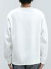 Beams Heart Men's Geometric Quilted Crew Neck Sweatshirt, White, Size L