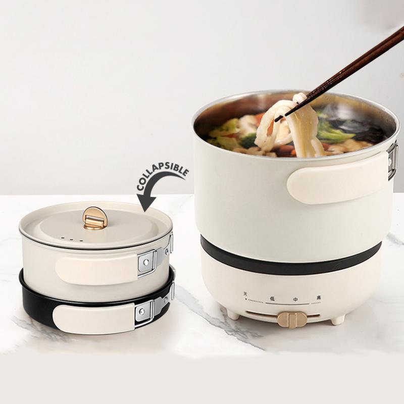 Folded Electric Cooking Pot Mini Portable Electric Skillet Split Type Frying Pan Travel Collapsed Multicooker Hotpot