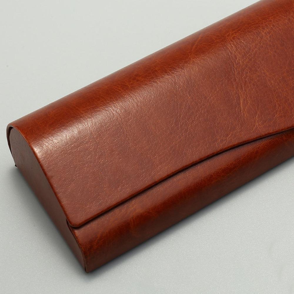 Модный кожаный футляр для очков с глазурью, однотонная коробка для солнцезащитных очков, винтажный кожаный футляр для очков для мужчин