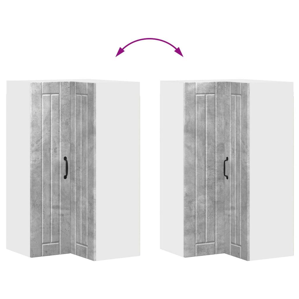 Wall Corner Cabinet LUCCA Concrete Grey 57 x 57 x 100 cm Particleboard