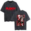 New Washed Cotton Summer BLEACH Black-skinned Short-sleeved Men and Women T-shirt Graphic Cotton Tee Printing High-end Luxury