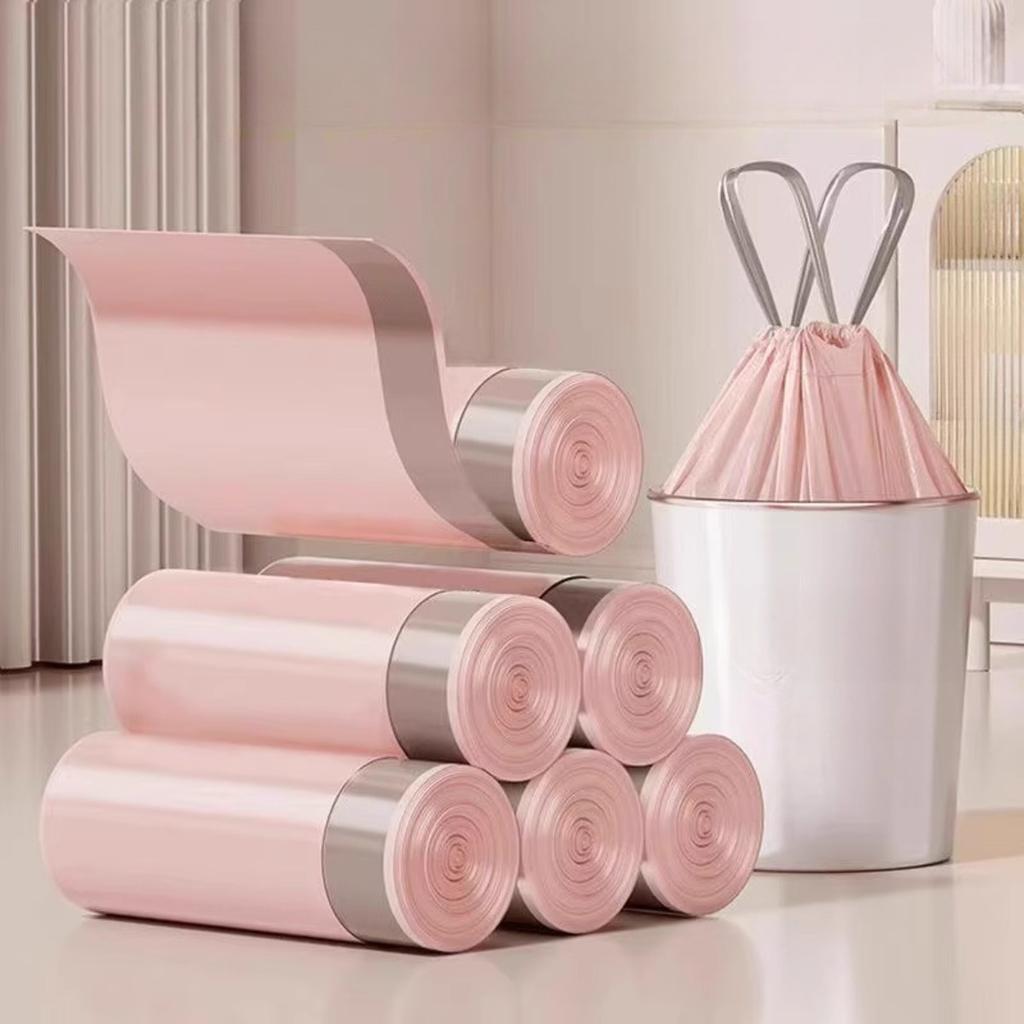 100 фиолетовых мусорных мешков с завязками, пластиковые мусорные мешки, подходят для кухни, ванной, спальни и дома - портативная утилизация