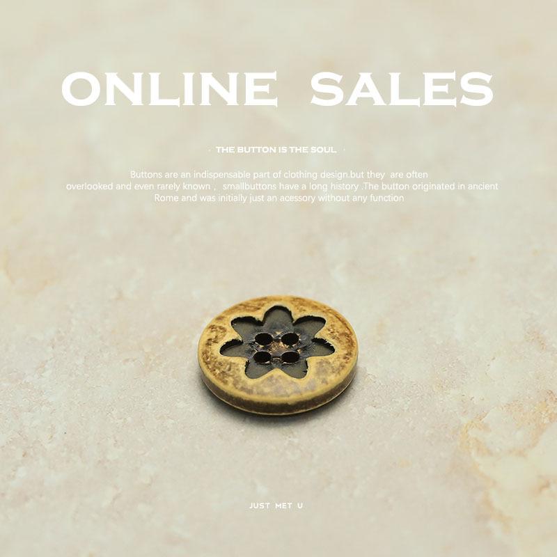 5Pcs Flower Wood Buttons Four-Eye Clothing Buttons Knitted Cardigan Jacket Trench Coat Children'S Clothing Wooden Decorative Buttons