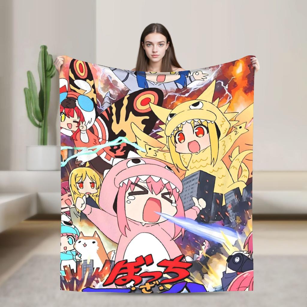 BOCCHI THE ROCK Blanket Travel Office Flannel Bedding Throws For Living Room Warm Soft Custom DIY Quality Bedspread