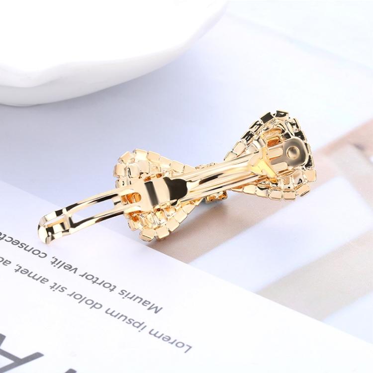 2 PCS Fashion Women Crystal Rhinestone Hairpins Bow Knot Barrettes