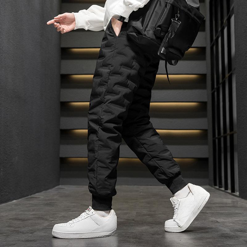 Осенние и зимние мужские плюшевые толстые брюки свободного покроя модные теплые брюки