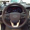 CARDAK Car accessories Black Artificial  leather Car Steering wheels cover For Hyundai Creta 2015 2016 2017