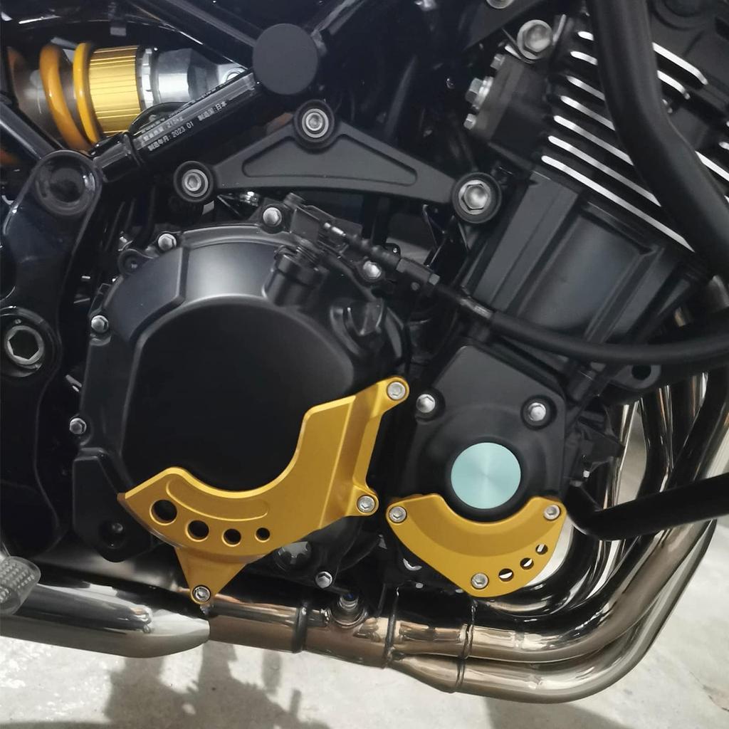 BYEMTTY Крышка двигателя Защита двигателя Защита картера Подходит для Kawasaki Z900 Z900RS Z900RSCAFE Все годы (Золотой, Z900RS/cafe)