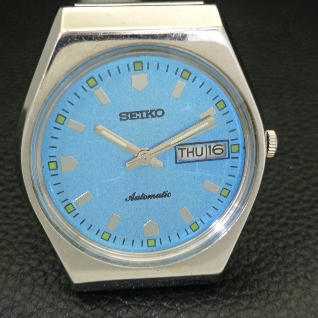 АВТОМАТИЧЕСКИЕ 6309A ВИНТАЖНЫЕ SEIKO ЯПОНИЯ МУЖСКИЕ ЧАСЫ С ЦИФЕРБЛАТОМ НЕБЕСНО-ГОЛУБОГО ЦВЕТА a701427-5