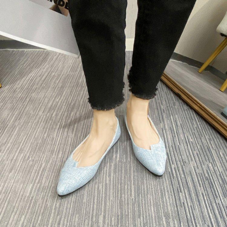 Fashion 2024 Fashion Slip On Loafers Breathable Stretch Ballet Shallow Flats Women Soft Bottom Pointed Toe Boat Shoes Plus Size 43