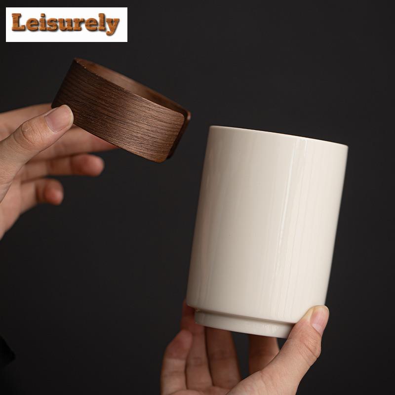 Керамическая кофейная чашка в стиле ретро, цвет пепел травы, большая вместимость, кружка с талией, бытовая, личная, кувшин для воды, мастерский чайник для питья