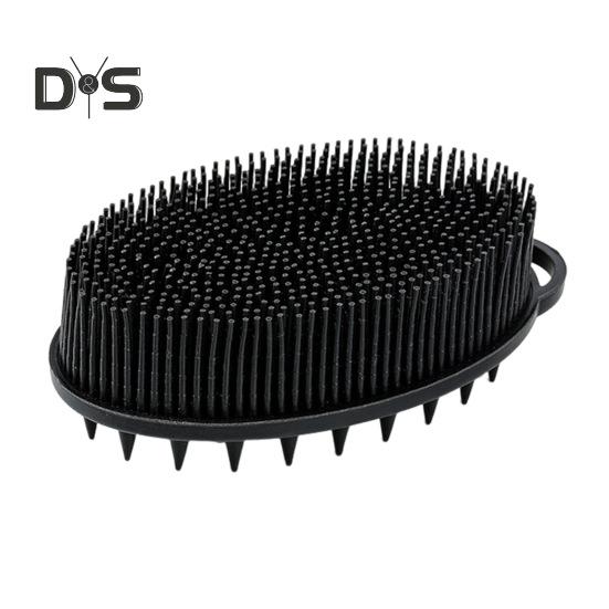 Щетка для ванны 2 в 1, массажная очищающая щетка для тела и головы, силиконовый отшелушивающий скраб для тела с нескользящей ручкой