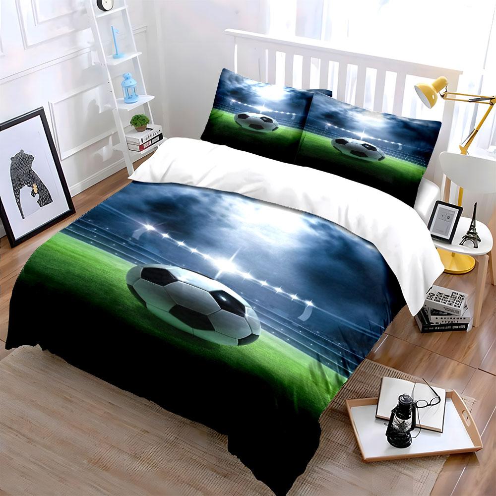 Soccer ball, stadium, lights. Bedding sets Duvet cover sets Duvet covers Pillowcases(1 * Duvet Cover 2 * Pillowcases without duvet insert)