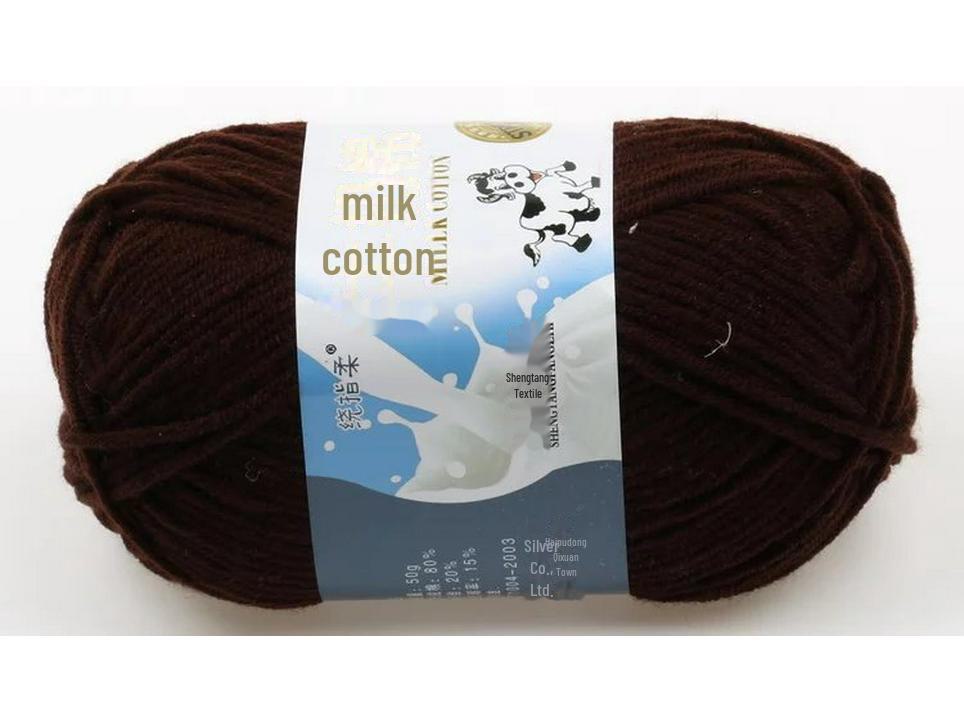 Комплект из 5 нитей детской шерстяной шапки и шарфа из молочной хлопковой пряжи средней толщины, ручная работа