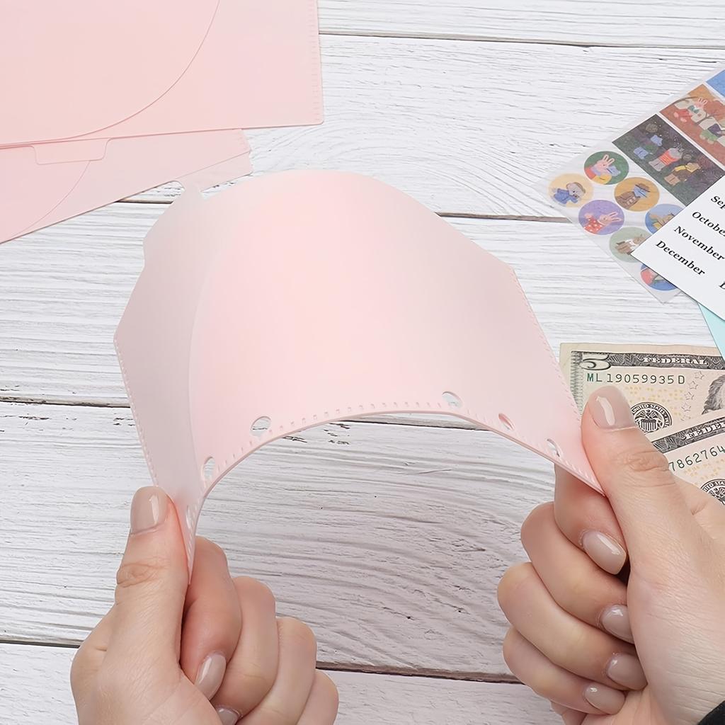 6pcs Frosted PP Binder Pocket Dividers – A6 Cash Envelopes for 6 Ring Budgeting Planner Inserts, Supplies & Accessories
