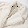 Womens Winter Thick Faux Fur Coat Elegant Rabbit Belted Warm Outerwear