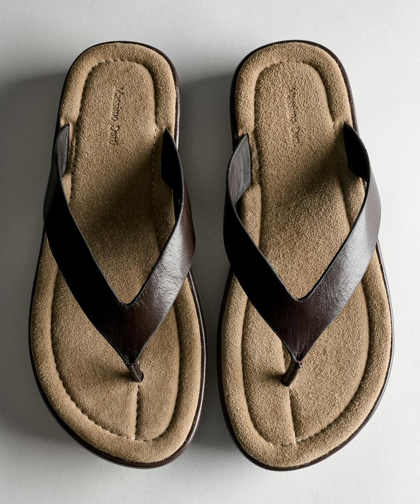 Кожаные сандалии на платформе Massimo Dutti