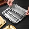 Rectangular Non-Stick Bread Cake Baking Tray  Stainless Steel Cookie Cooking Pan Steamed Sausage Dishes Fruit Grill Fish Plate