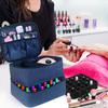 Сумка-органайзер для переноски лака для ногтей, большая вместимость, двухслойный дизайн, застежка-молния, сушилка для ногтей, чехол для хранения, контейнер