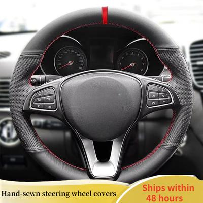 Чехол на руль автомобиля Кожаный Для Mercedes Benz W176 W246 W205 C117 C218 X218 W213 X156 Руль Автомобильный Аксессуар