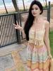 Boho Retro Tassel Camisole Top & High Waist Midi Skirt Set for Women - New Summer Collection