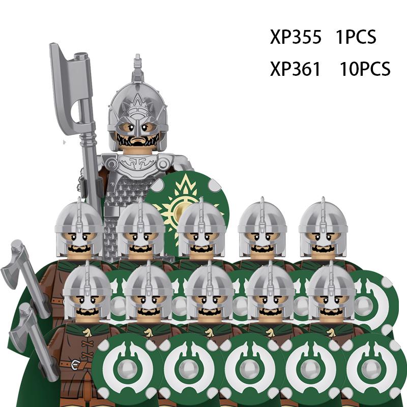 Medieval Elf Rohan Soldiers Guard Army Lotr Action Figures Mini Bricks Doll Assemble Building Blocks DIY Toys for Kid Gifts
