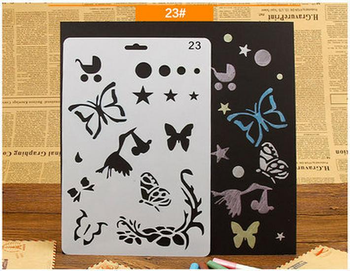 Инструменты для самостоятельного украшения альбомов: Тематическая кружевная линейка, полые шаблоны для домашних животных и принадлежности для рисования