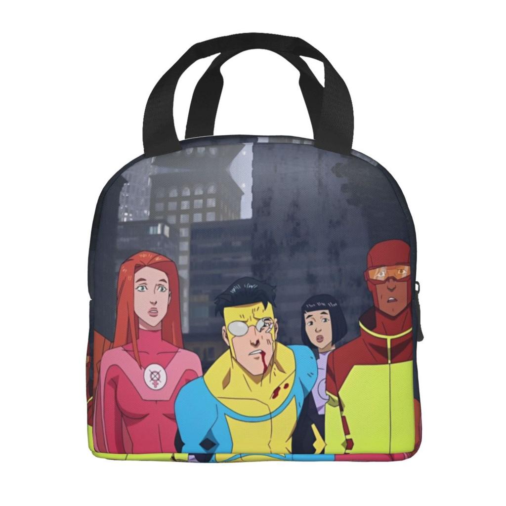 Invincible Hero Anime Cartoon Logo Product Insulated Lunch Bags For School Food Storage Bag Portable Thermal Cooler Lunch Boxes