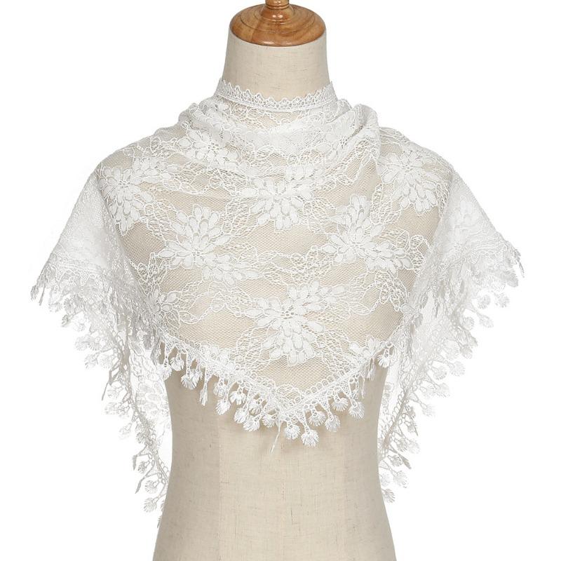 Hot-selling Lace Monochrome Triangle Scarf, Fashionable Hollow Women's Solid Color Grape Triangle Scarf
