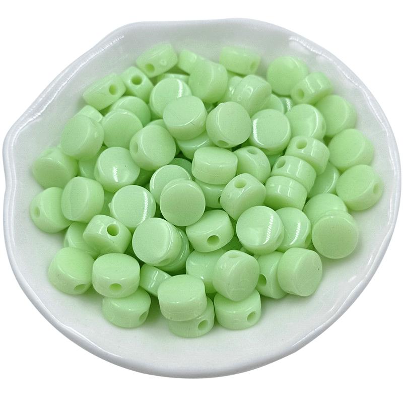 8/10mm Cream Flat Beads Jewelry Accessories Fashion 100Pcs Bracelet Necklace Making Macaron Color System DIY Round