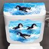 Removable Penguin Sticker Self-Adhesive Bathroom Decal Toilet Sticker  Kitchen Refrigerator Door
